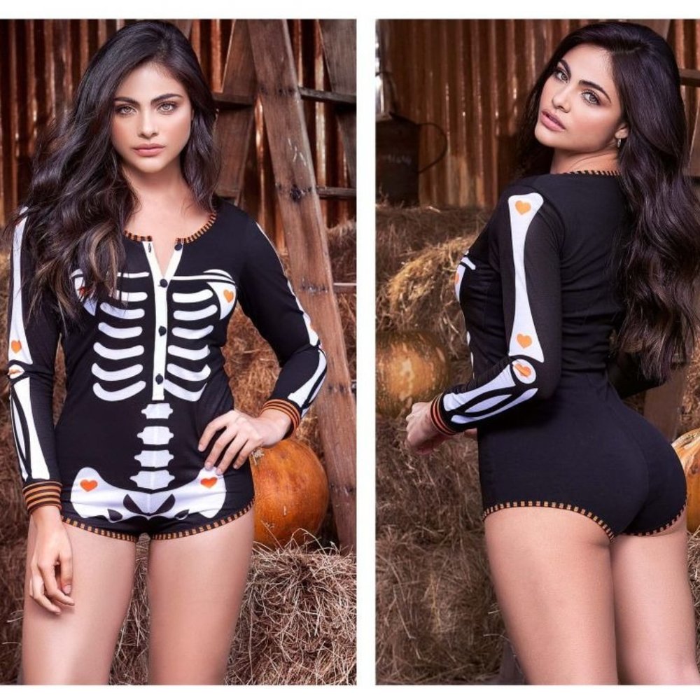 Mapale 7326 Long Sleeve Sleep Romper Color Black